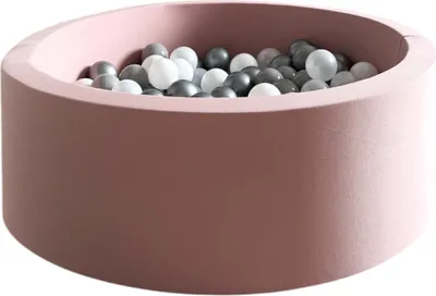 Produktbild von Monio for Kids - Rosa Runder Trockener Ballpool mit 200 Bällen 90x30 cm Baby Bällebad Spielpool weiche Ränder abnehmbarer Bezug waschbar sicherer
