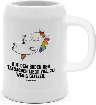 Produktbild von Mr. & Mrs. Panda Krug Einhorn Cocktail - Weiß - Geschenk, Freundin, Seidel, Einhörner, Geburtstag, Unicorn, Deko, Humpen, Bier, Glitzer, Tonkrug, Steinkrug