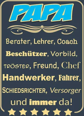 Produktbild von vianmo Holzschild 40x30 cm Papa Berater Lehrer Freund immer