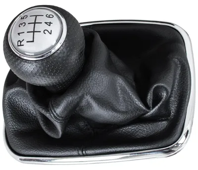 Produktbild von VW Golf IV 97-03 Silberner Schaltknauf + Schaltmanschette mit Chromrahmen, 6-Gang, 12-mm-Loch