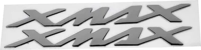 Immagine prodotto di Coppia di adesivi emblema moto Decalcomanie tridimensionali per Xmax 125 250 400 (argento)
