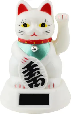 Produktbild von Glückskatze - Maneki-neko - Winkekatze Solar - 12 cm - weiß