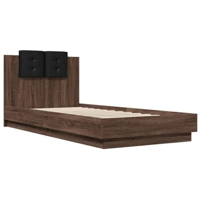 Produktbild von Bettgestell mit Kopfteil Braun Eichen-Optik 90x200 cm