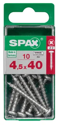 Produktbild von SPAX 4231010450401, Schraube, Stahl, Zink, Holz, Flachkopfschraube, Pozidriv, Silber
