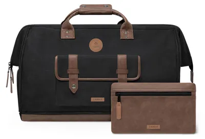 Produktbild von CABAIA Reisetasche mit Laptopfach Adventurer Waxed Baumwolle Duffle Bag Trogir schwarz
