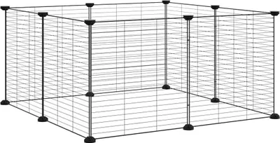 Obrázek produktu pro vidaXL 8-panelová klec pro domácí mazlíčky černá 35x35 cm ocelová