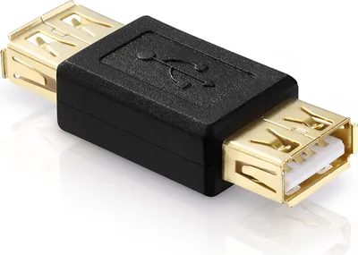 Produktbild von adaptare 41016 USB 2.0-Adapter A-Buchse auf A-Buchse vergoldete Kontakte schwarz