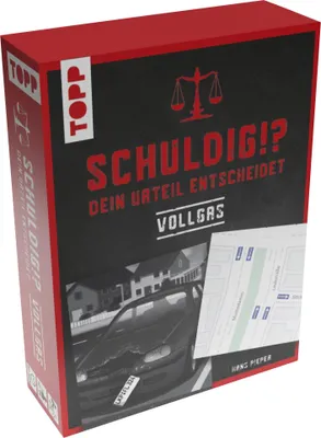 Produktbild von Schuldig?! Dein Urteil entscheidet - Vollgas. Krimispiel in 50 Karten