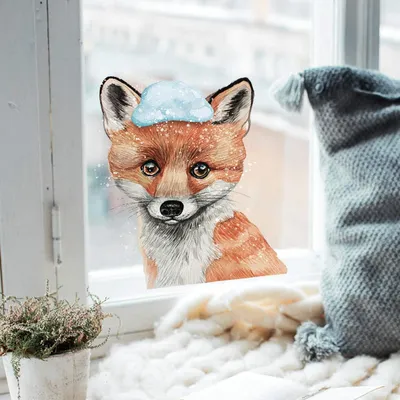 Produktbild von Fensterbild Fuchs mit Schnee -- Fensterdeko Winterdeko Fensterbilder bf10 ®