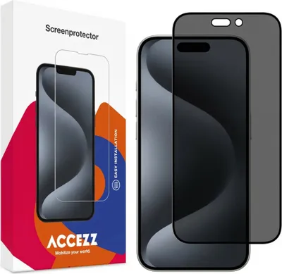 Produktbild von Accezz Privacy Displayschutz aus gehärtetem Glas iPhone 15 Pro Max
