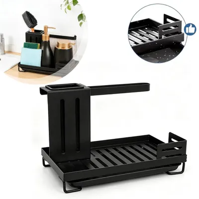 Produktbild von Spülbecken-Organizer mit Abtropfschale,Schwammablage Waschbecken Organizer