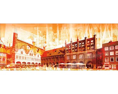 Produktbild von Glasbild Lübeck Rathaus II 125x50 cm