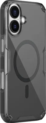 Produktbild von Nillkin, Magnetische Hülle für iPhone 17 stoßfest mit verstärkten Ecken, Schwarz transparent