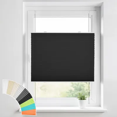 Produktbild von Plissee Klemmfix ohne Bohren Jalousien, Schwarz 55x120cm