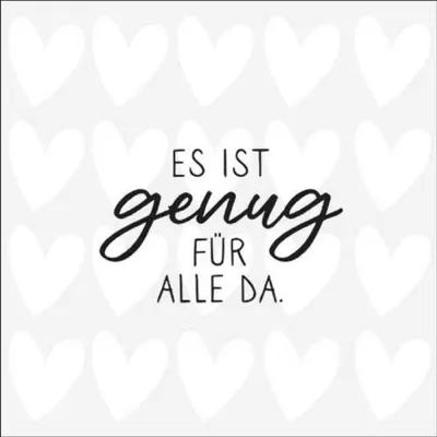 Servietten Papier 33x33cm 3-lag. mit Spruch Es ist genug für alle da 20 Stück