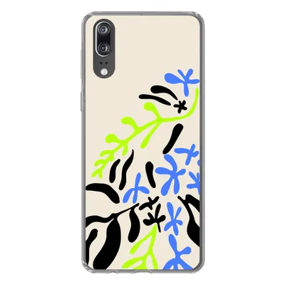Produktbild von MuchoWow® Handyhülle Schutzhülle Hülle für Huawei P20 Blatt - Abstrakt - Muster Silikon Softcase Handy Hülle - Hardcover