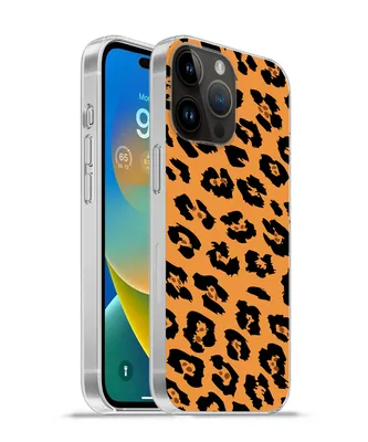 Produktbild von MuchoWow® Handyhülle Schutzhülle Hülle für Apple iPhone 14 Pro - Softcase Pantherdruck - Orange - Schwarz Silikon Softcase Handy Hülle - Umschlag