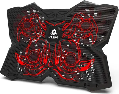 Produktbild von KLIM Cobra Laptop Kühler - Leistungsstark - Schneller Kühlvorgang - 4 Lüfter PC Notebook PS4 Belüfteter Laptop Ständer