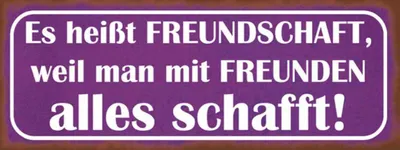 Produktbild von vianmo Holzschild 10x27 cm es heißt Freundschaft weil man Dekoration