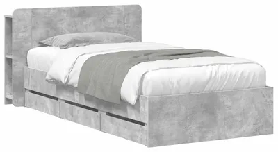 Image de Cadre de lit avec rangement Gris béton 80 x 200 cm