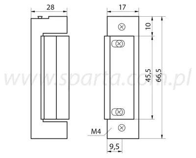 Produktbild von LOB RE41AADF Elektromagnetischer Türöffner mit Ausschalter, links