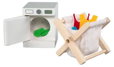 Image de Goki Wooden Dollhouse Furniture Laundry Room Accessories