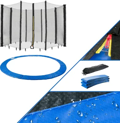 Produktbild von AREBOS Trampolin Ersatznetz | Sicherheitsnetz Ø396 cm | 8 Stangen | Randabdeckung
