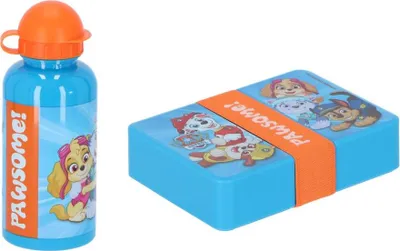 Image de Paw Patrol Kit combiné boîte à repas et gourde Tout-en-un Boîte à repas et gourde pour les déplacements