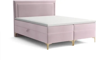 Produktbild von Emoebel24 Boxspringbett mit Topper und 2 Bettkasten, Polsterbett, Doppelbett 140x200 cm Duccan Rosa
