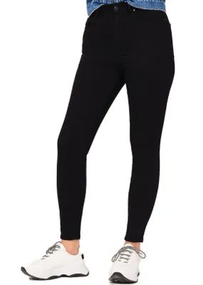 Produktbild von Gina Tricot Curve Damen Jeans Hose Super Highwaist Skinny Leg Schwarz Grösse 40
