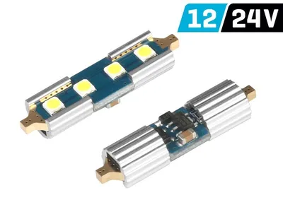 Produktbild von VISION Soffitten SV8.5 36mm 12/24V Glühbirne 4x 3030 SMD LED, unpolar, CANBUS, weiß, 2 Stk.