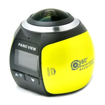 Produktbild von 4k 360 ° Panoramische Objektivaktionskamera Unterwasserwasserdichte Kamera WiFi Sports Kamera mit Fernbedienung Zubehör Kit,Gelb