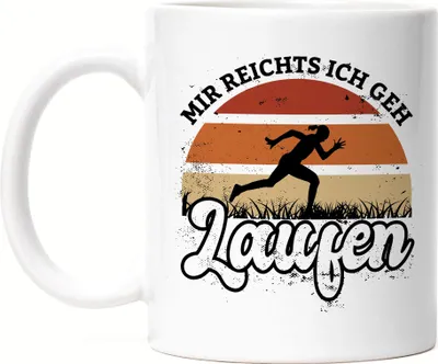Produktbild von Mir Reichts Ich Geh Laufen Tasse Weiß Läuferin Laufen Sport Leben Hobbie Laufschuhe Joggen Running Laufhose Freizeit