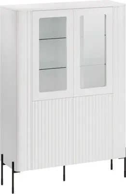 Immagine prodotto di Dmora Vetrina Loures 39.6x110x160h cm Bianco, 8 Ripiani 2 Ante
