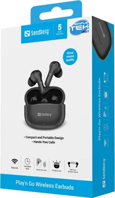 Obrázok produktu pre Sandberg 126-51, True Wireless Stereo (TWS), Hudba / bežné, 20 - 20000 Hz, 40 g, Slúchadlá s mikrofónom, Čierna