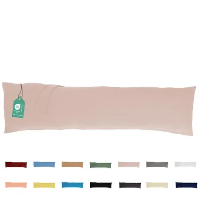 Produktbild von Seitenschläferkissen mit Bezug 40x145 cm Puderrosa- %100 Baumwolle - Schwangerschaftskissen - Pregnancy Pillow - Stillkissen - Kissen mit Kissenbezug