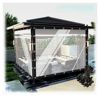 Produktbild von Wetterfester Outdoor-Vorhang 3x3m – UV- und wasserdichte Terrassenabdeckung mit Ösen – Ideal für Balkon, Garten und Pergola