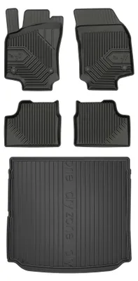Productafbeelding van Rubberen automatten + kofferbakmat voor Opel Astra H 2004-2014 (stationwagen) – 5-delig, zwart, op maat – Wielganizator