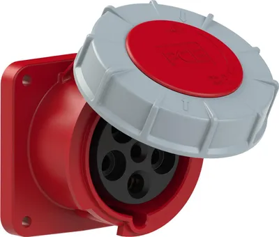 Produktbild von Gerade Einbausteckdose POWER TWIST 63A 3P+Z+N 400V 100x100mm IP67
