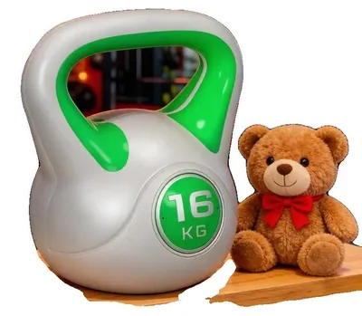 Obrázek produktu pro Kettlebell, 16 kg, litinový, rozměry 30 x 30 x 25 cm, vhodný pro posilování, povrchová úprava: prášková barva