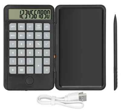 Produktbild von Rechner Notizblock 2 in 1 6,5 Zoll kleine tragbare geräuschlose Taste wiederverwendbare Augenschutztasche