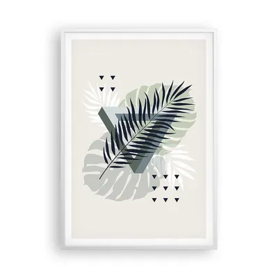 Produktbild von Gerahmtes Poster - Weißer Rahmen - Monstera Palme Grafik - 70x100 cm - Wand Bild - Wanddeko - Wandbilder - Kunstposter - Wandposter - Bilderrahmen - Bilder - Kunstdruck - P2WPA70x100-4519