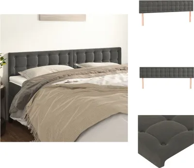 Immagine prodotto di vidaXL Testiere 2 pz. Velluto grigio scuro 90x5x78/88 cm - Testate e piedi