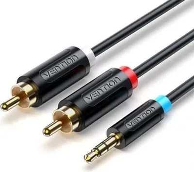 Obrázek produktu pro Vention BCLBF, 3.5mm TRRS, Samec, 2 x RCA, Samec, 1 m, Černá