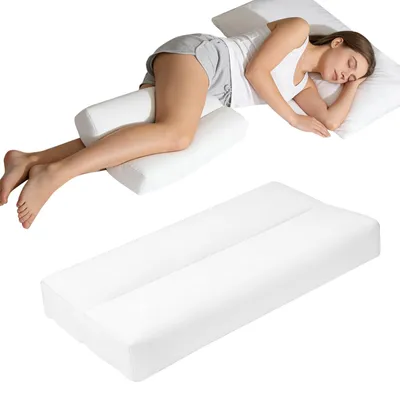 Image de Coussin pour les personnes dormant sur le côté - Hauteur : 10 cm - Gris