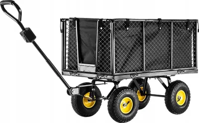 Obrázek produktu pro Zahradní přepravní vozík – přívěs/ruční vozík – nosnost 450 kg – s plachtou – velký