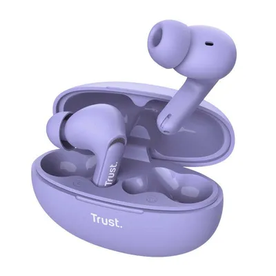 Zdjęcie produktu dla Trust Yavi Zestaw słuchawkowy True Wireless Stereo (TWS) Douszny Połączenia/muzyka USB Type-C Bluetooth Fioletowy