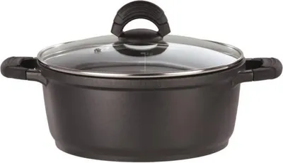Image de Faitout en Fonte d'Aluminium, 28 cm, Induction, Revêtement Antiadhésif, GSW SILCOGUSS, Noir