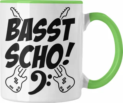 Produktbild von Trendation - Bassist Tasse Geschenk Bass-Spieler Geschenkidee Kaffee-Becher Basst Scho  (Grün)