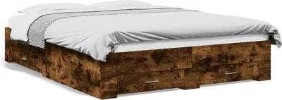 Produktbild von Möbel Bettgestell mit Schubladen Räuchereiche 160x200cm Holzwerkstoff - Klassische Betten 3280374